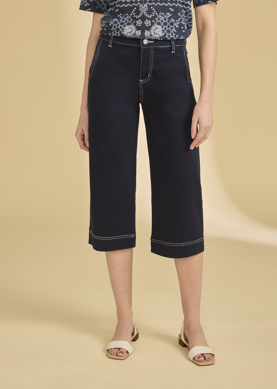 Capri Denim Olivia Wide, Colour: Navy, Size: 6