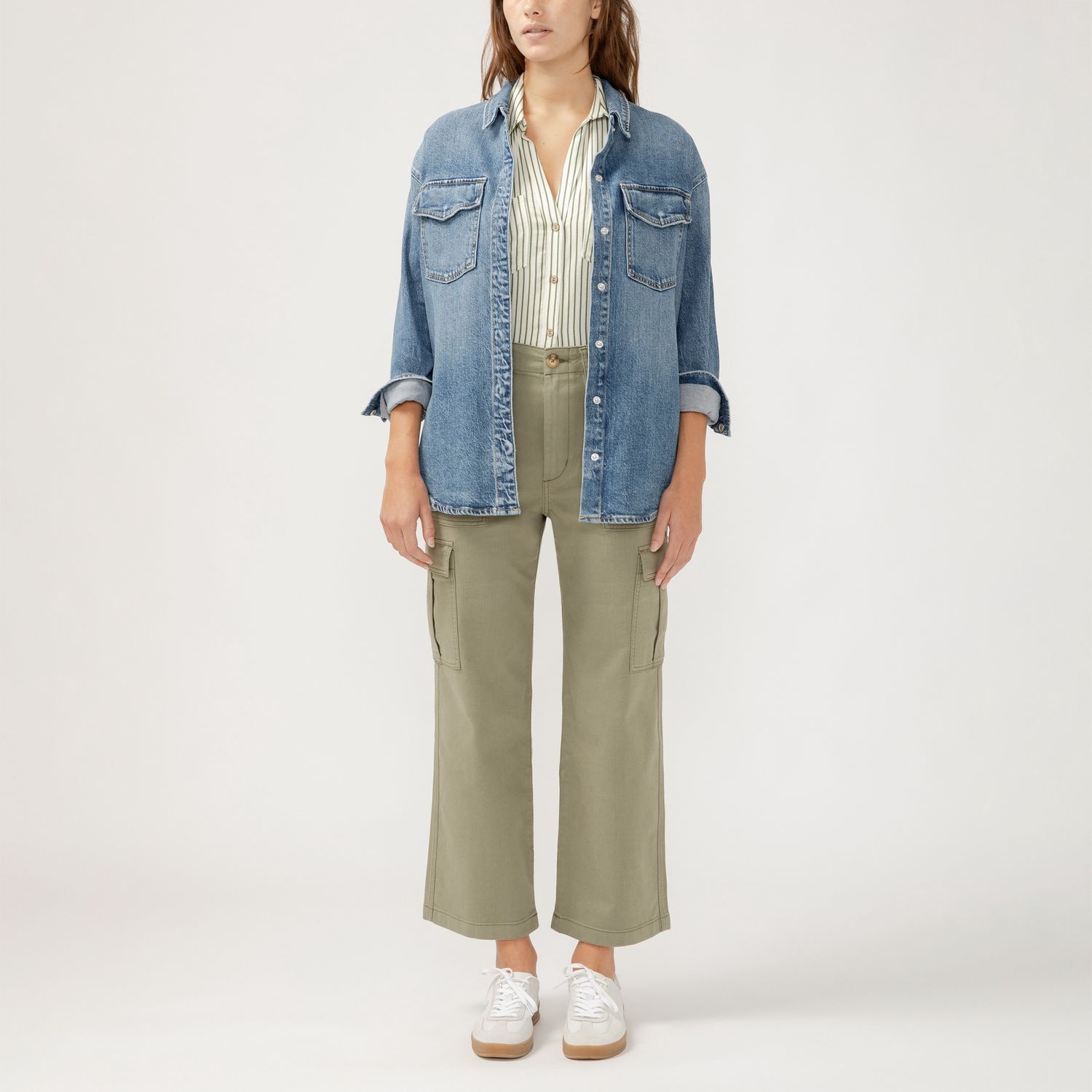 Jean Shirt Jacket with Pockets, Colour: Indigo, Size: S