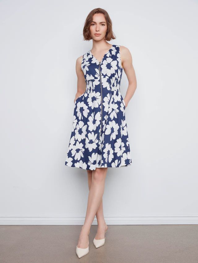 Dress Front Zip Knee Length