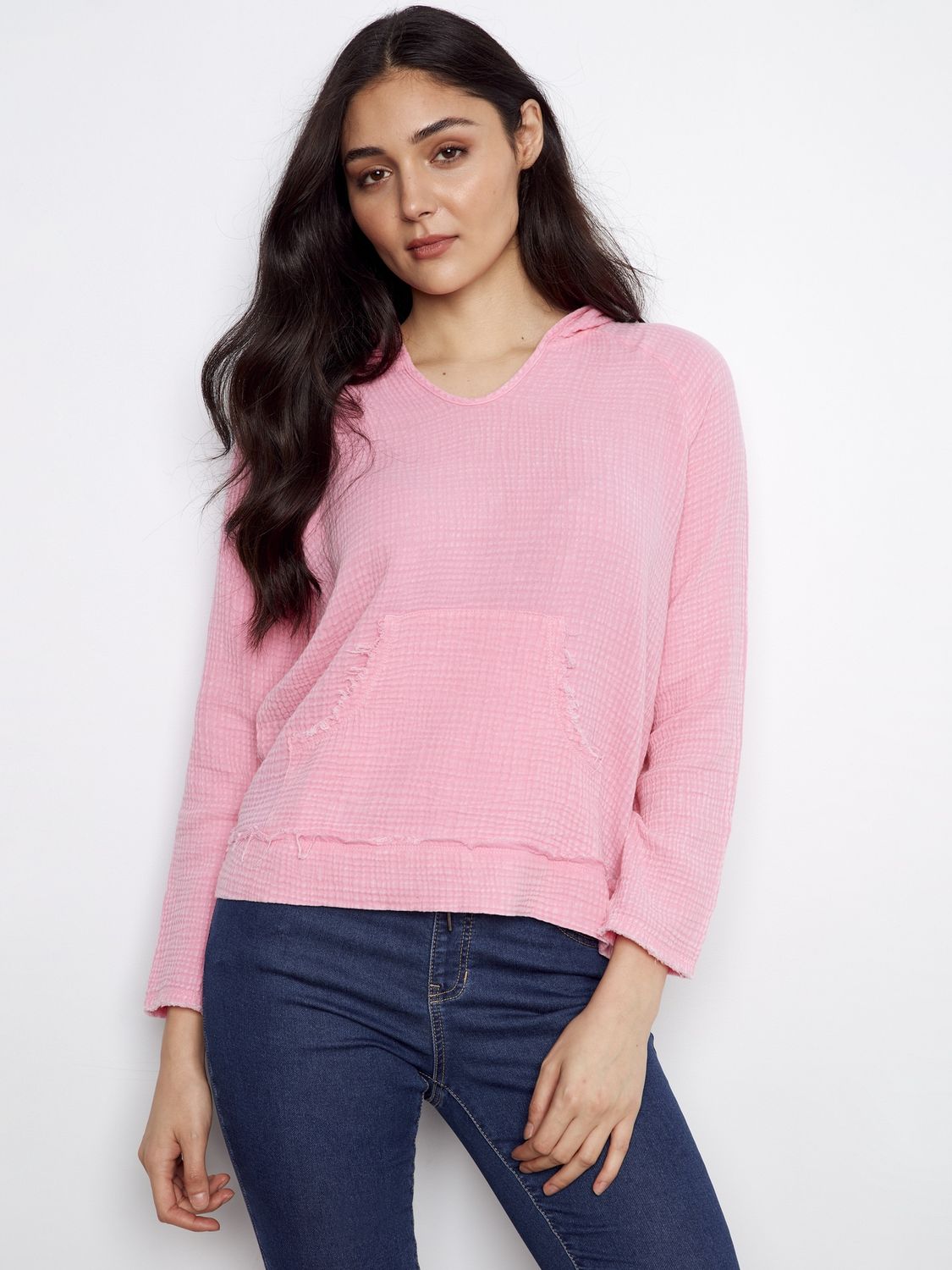 Hoody Bubble Cotton with Kangaroo Pocket, Colour: Candy, Size: S