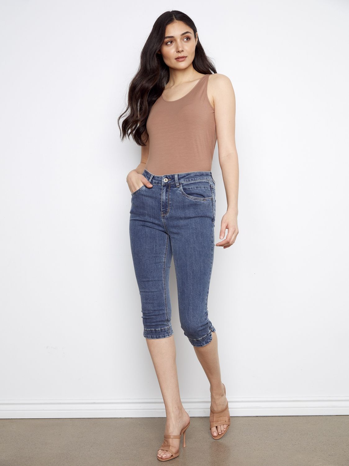Capri Stretch Denim Knee High