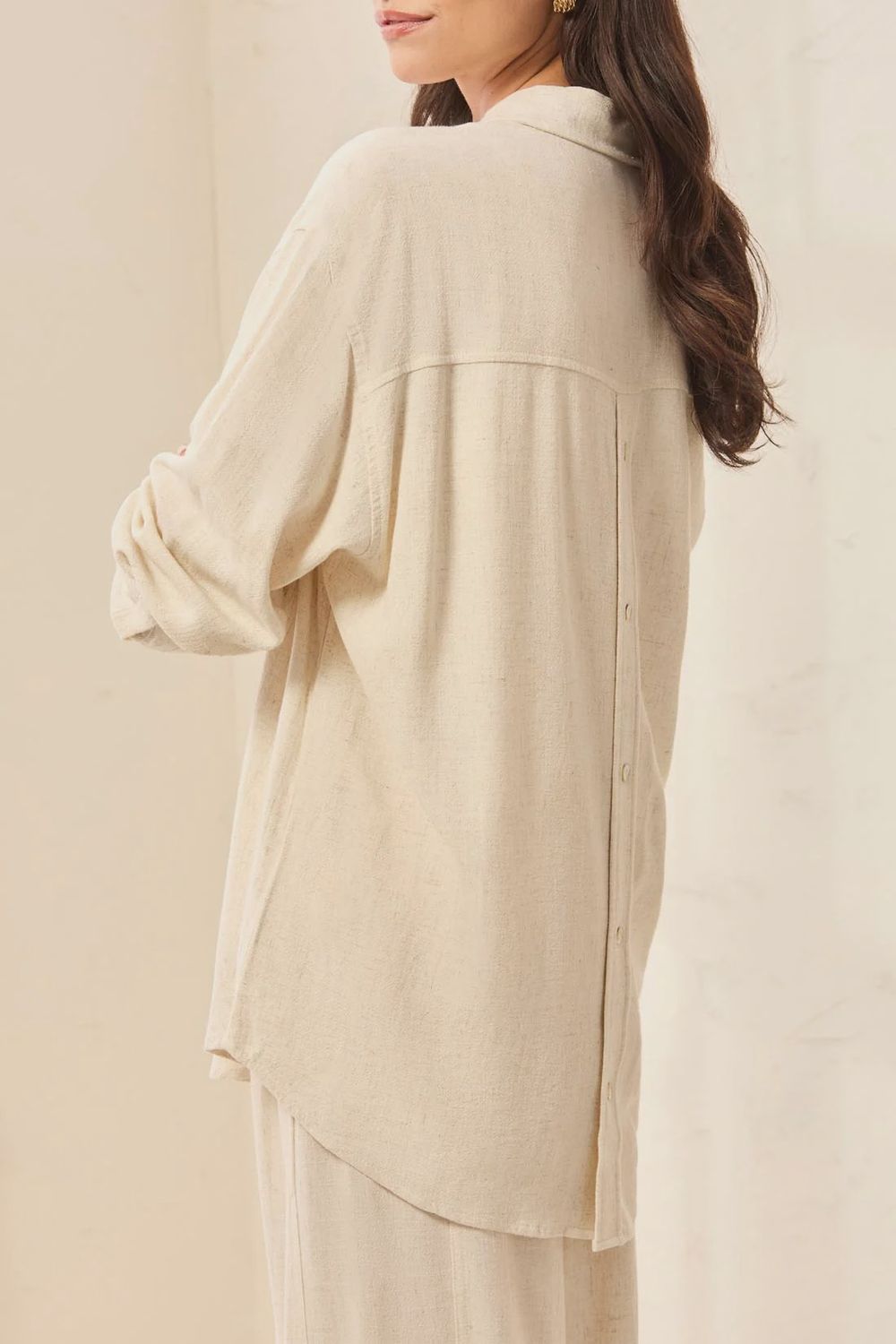 Shirt Button Front With Back Placket