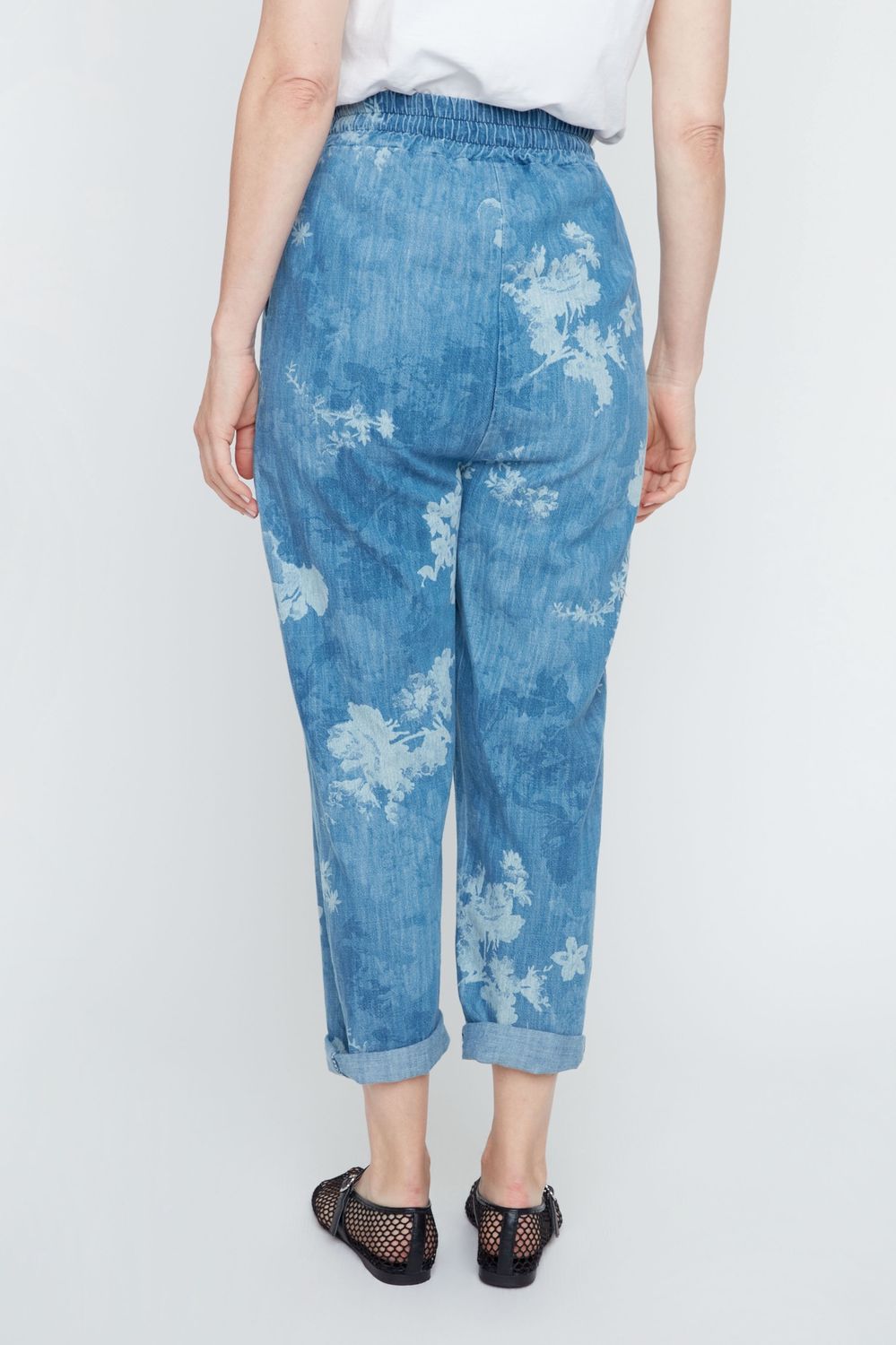 Pant Pull on Woven Denim Print