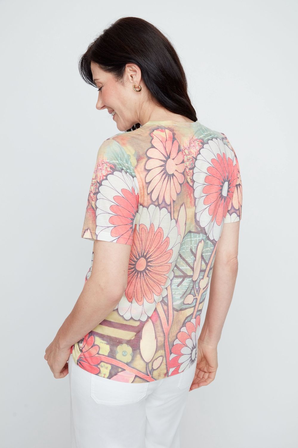 Top Short Sleeve Crew Floral