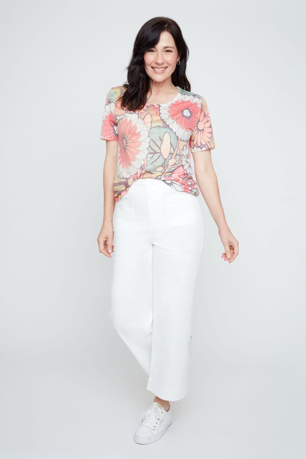 Top Short Sleeve Crew Floral