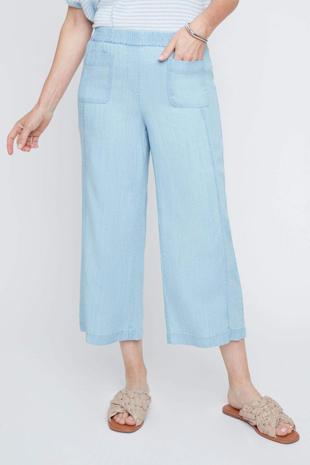 Pant Woven Gaucho, Colour: Chambray, Size: S