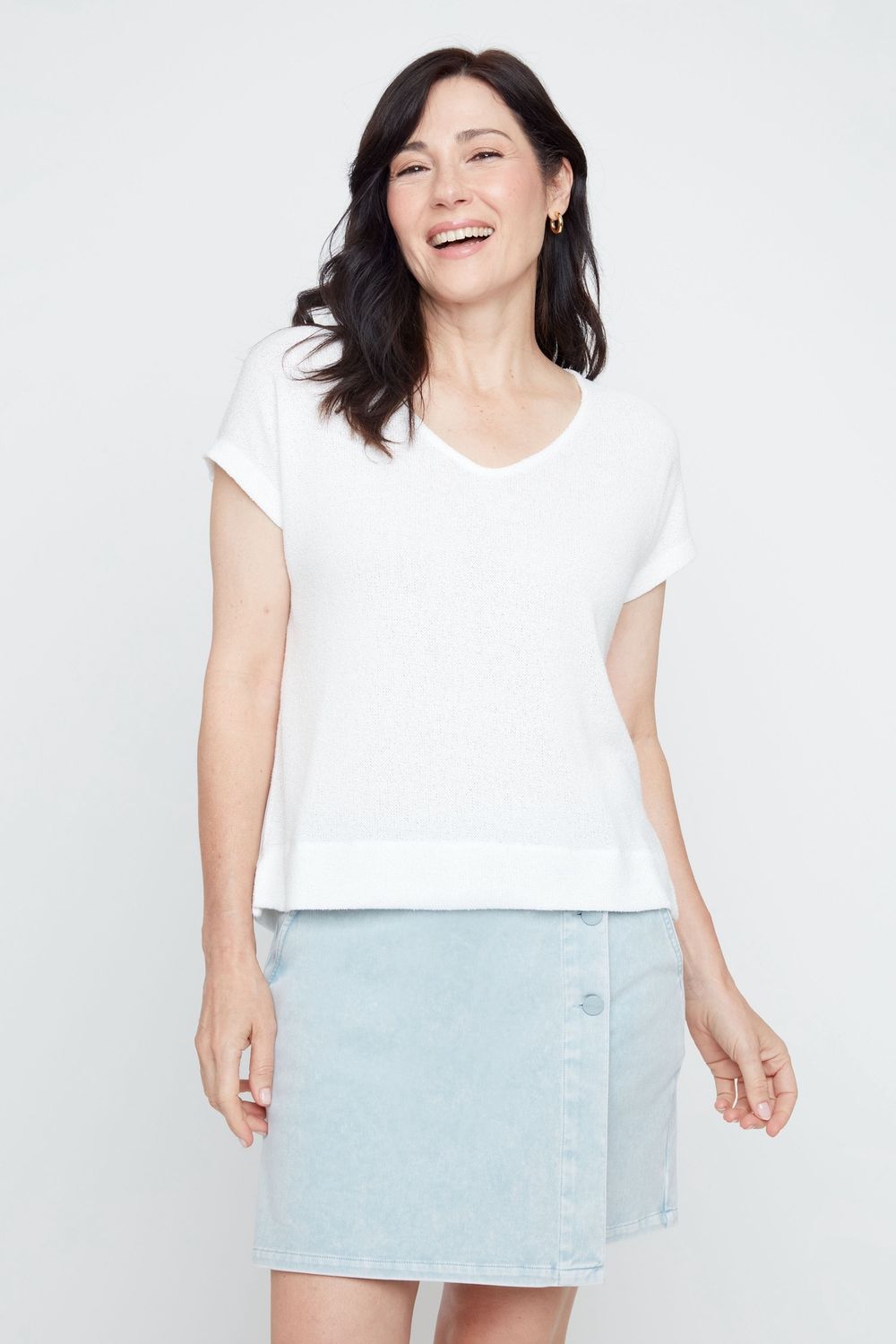 Top Knit Cap sleeve, Colour: Creme, Size: XS