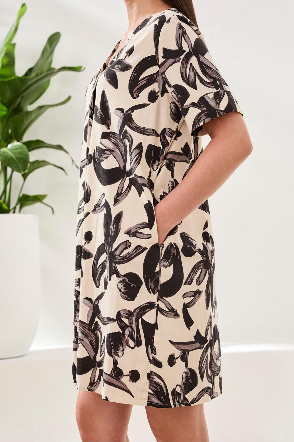 Dress Tunic Style Short Sleeve