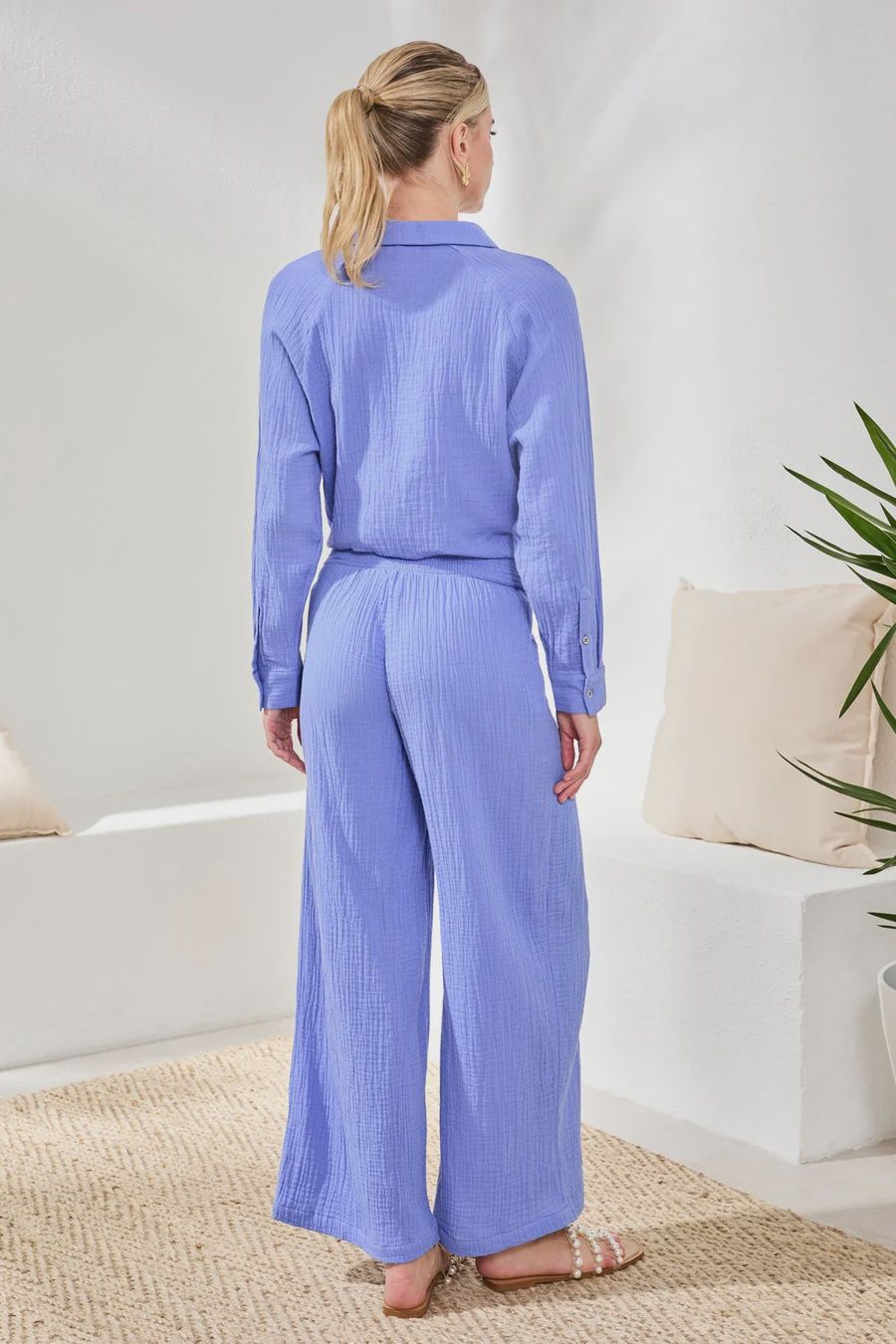 Pant Flare leg Crinkle Gauze