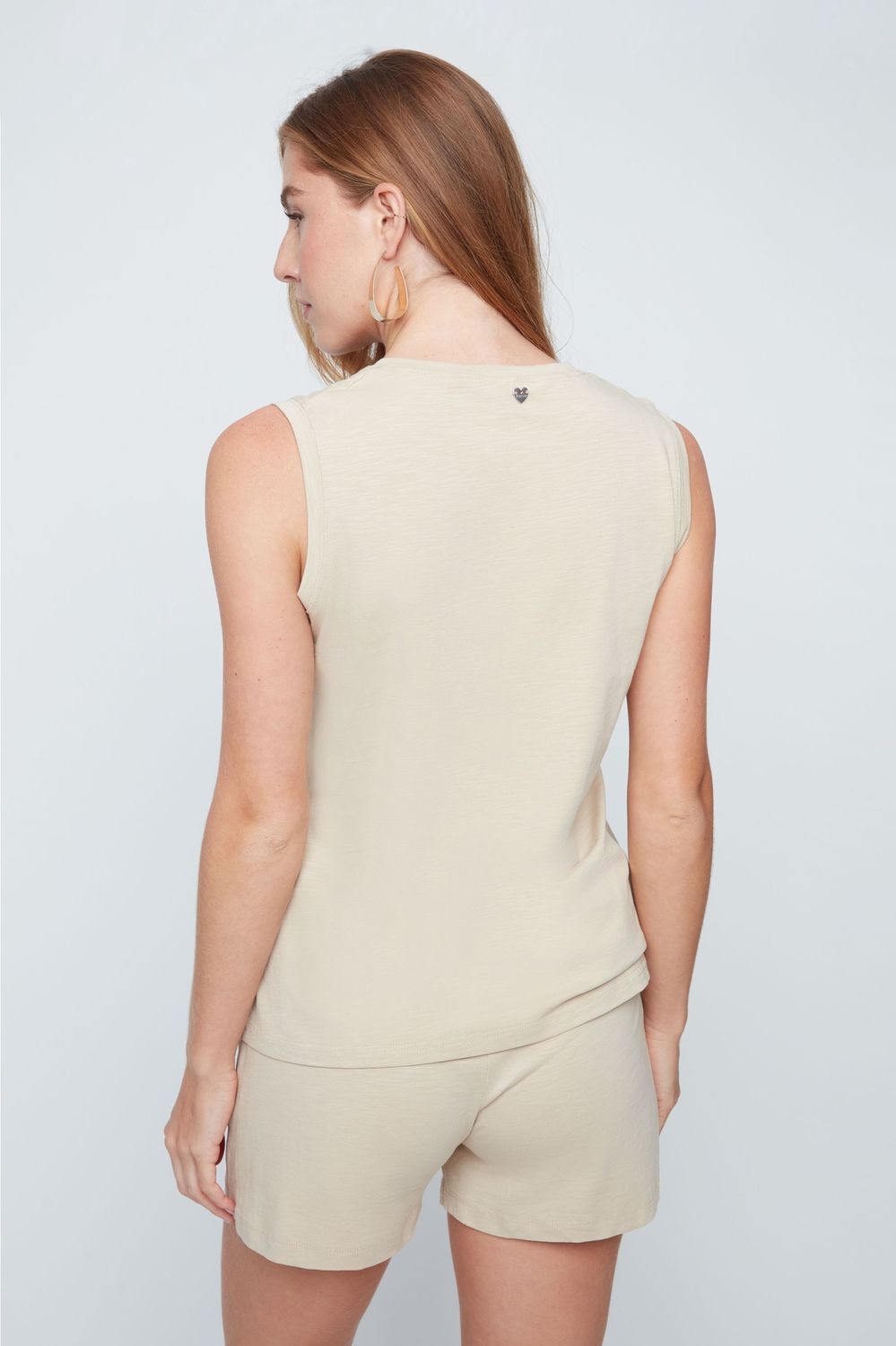 Tank  Knit Buttons at Neck