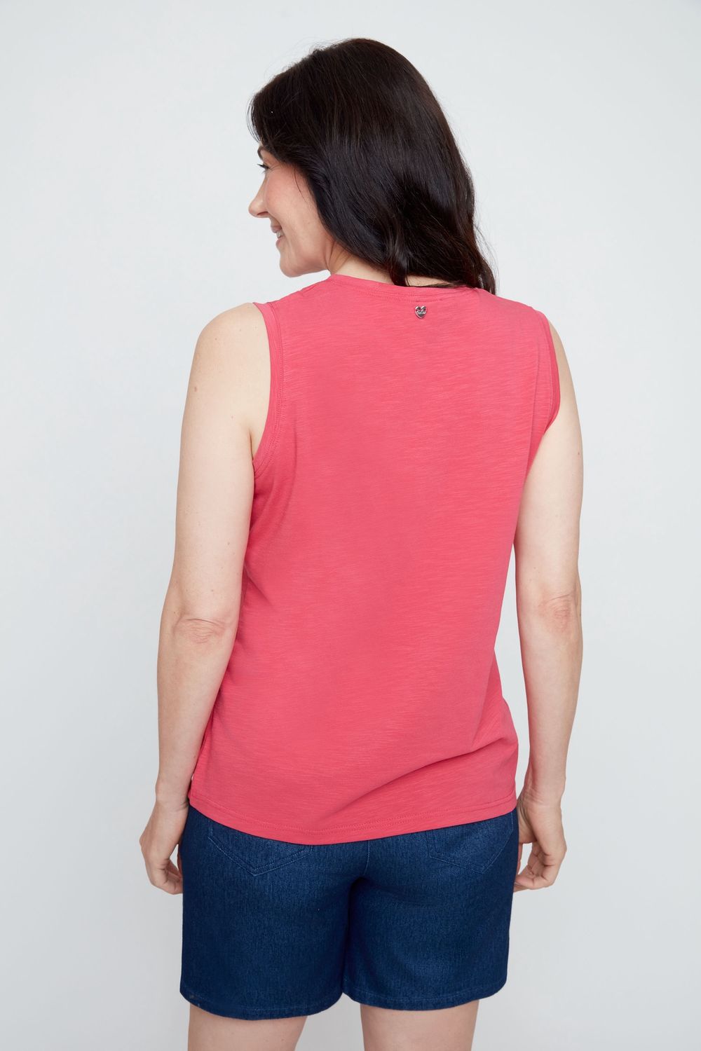 Tank  Knit Buttons at Neck