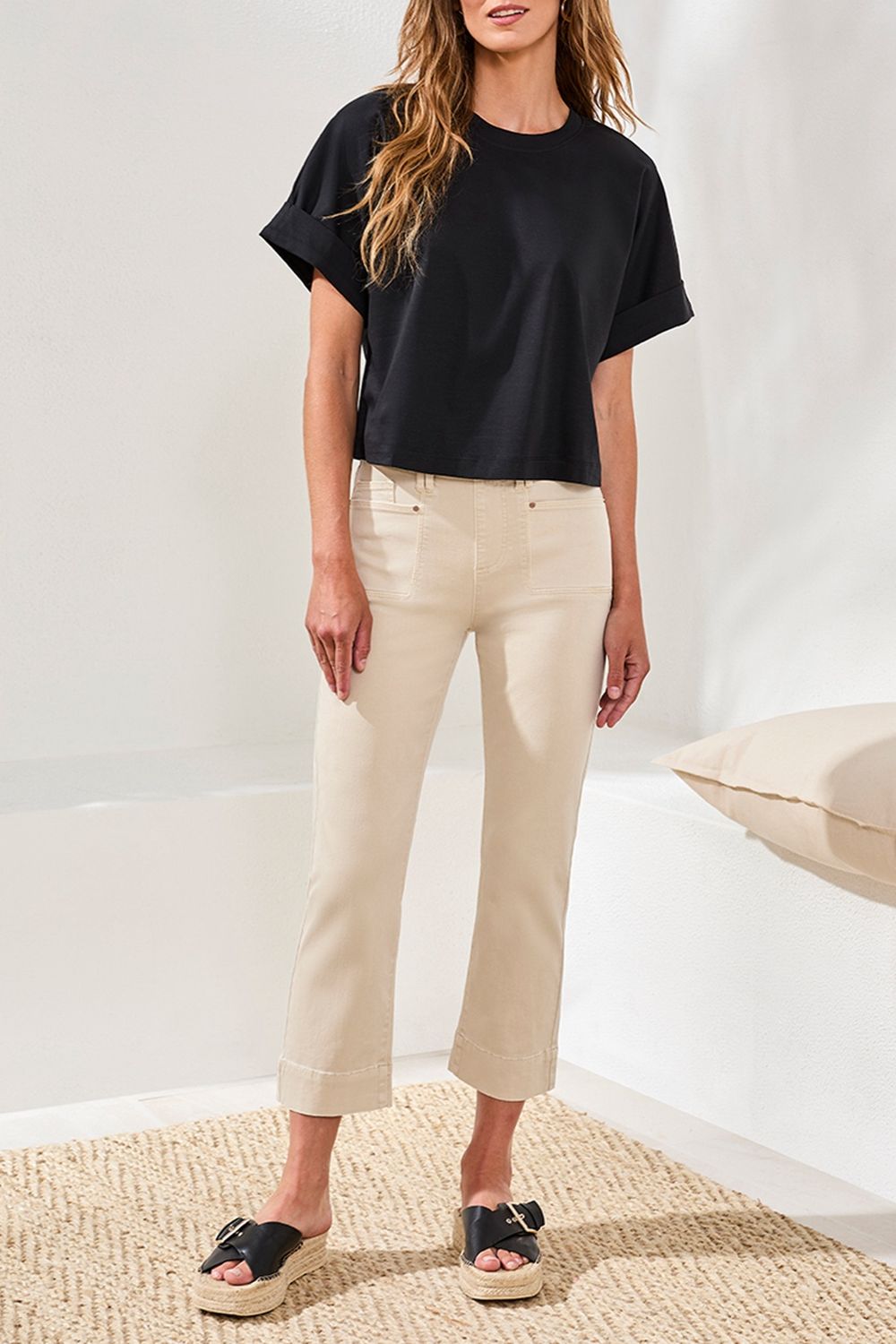 Capri 5 pocket Pull On Kick Flare