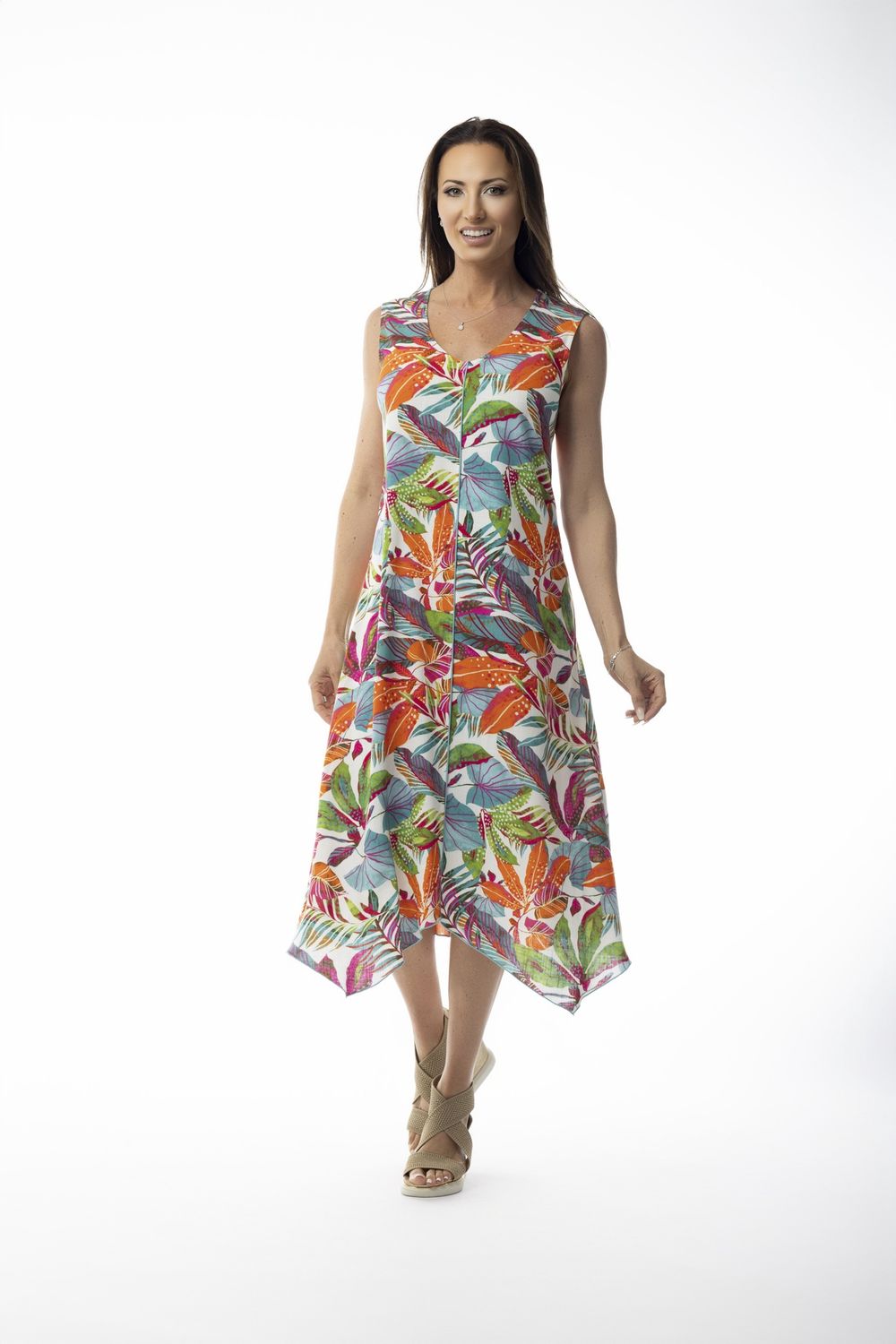 Dress Coastal Lux Tropical print, Colour: Peacock Palms, Size: S