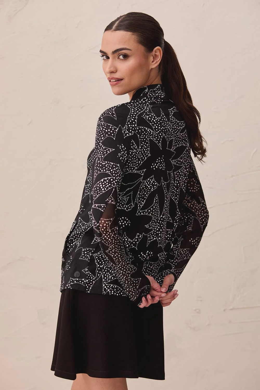 Cardigan L/S Mock Neck Zip Front