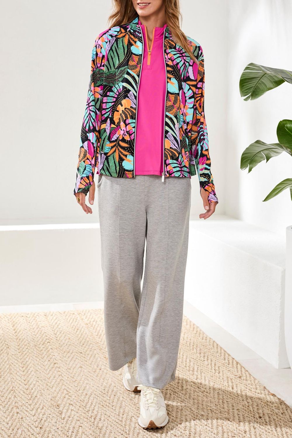 Cardigan L/S Mock Neck Zip Front