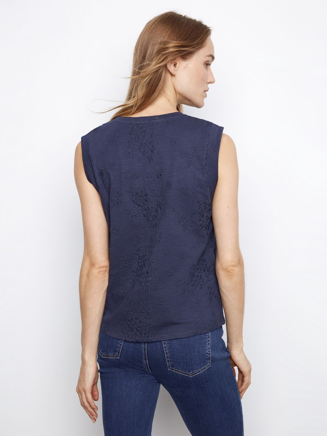 Tank Cotton Floral Embroidery