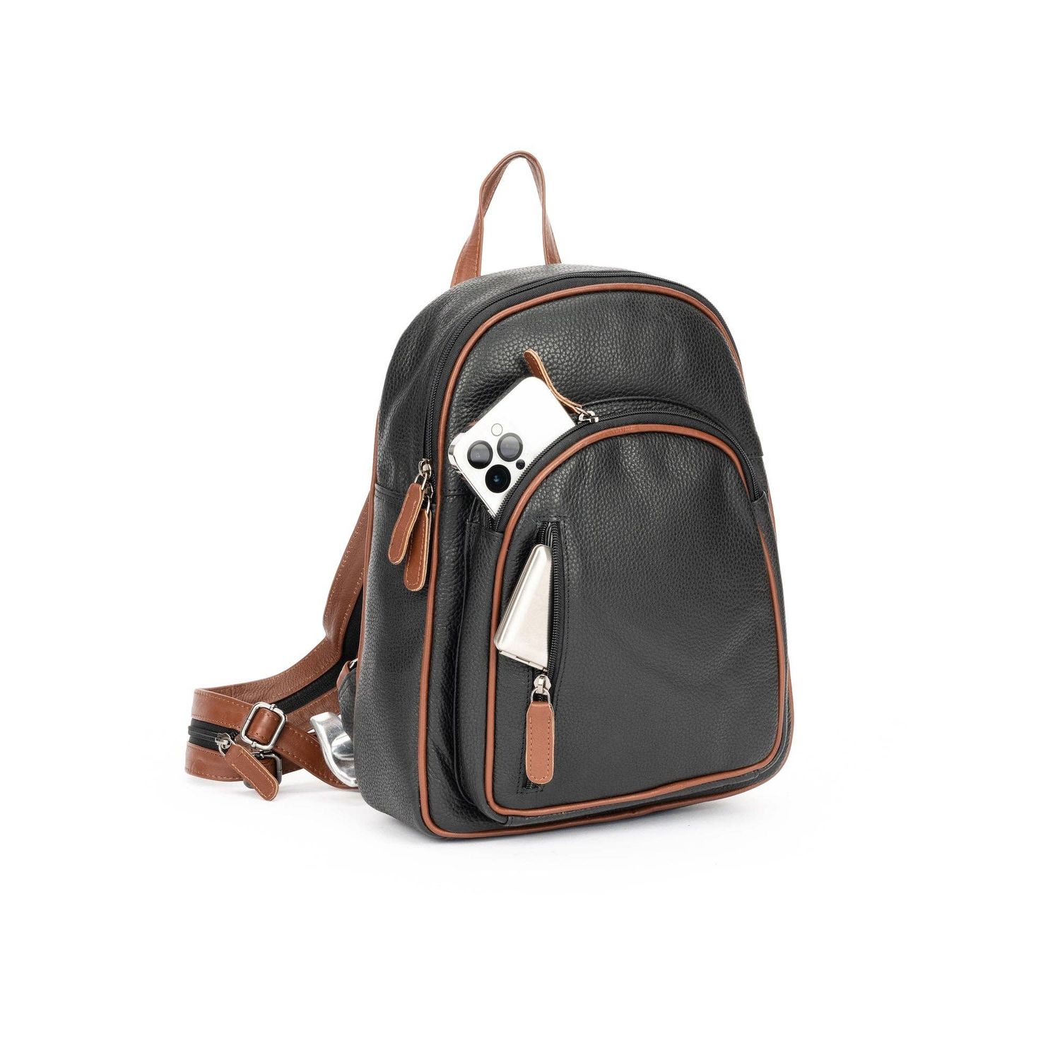 Leather Backpack Byron - Black