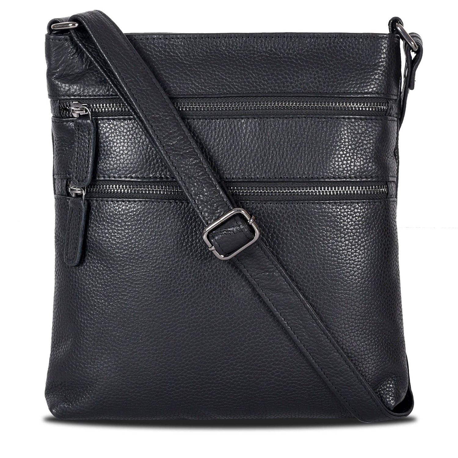 Purse Leather X Body Ottawa, Color: Black