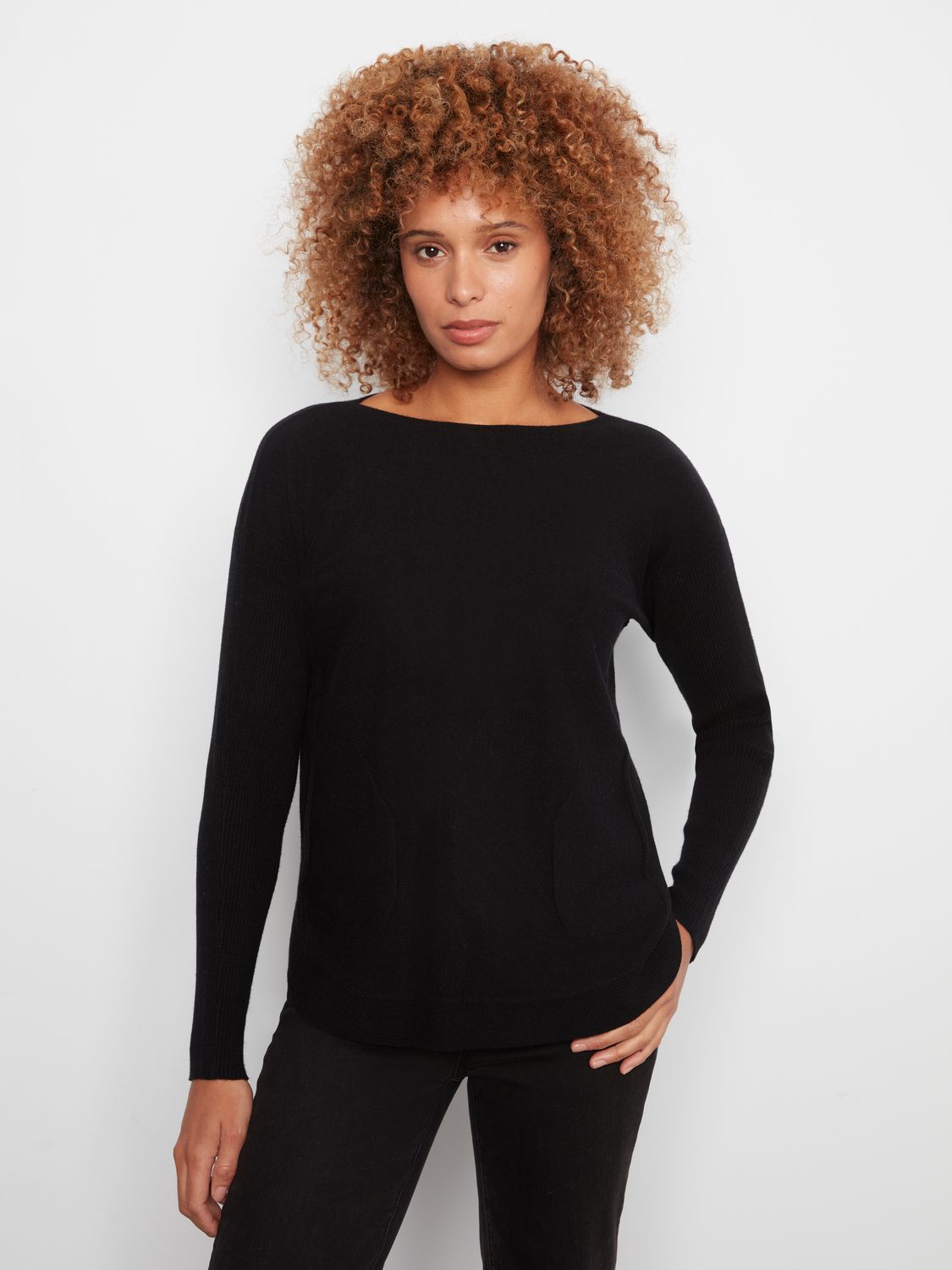 Sweater Boat neck Eyelet Back