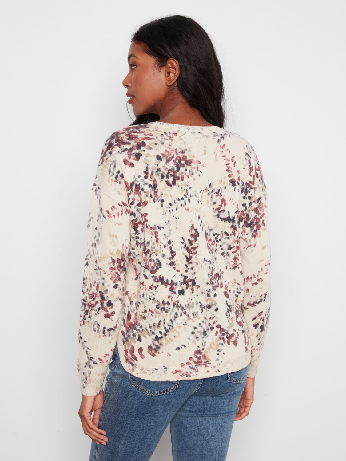 Sweater Crew Neck  Printed Long Sleeve