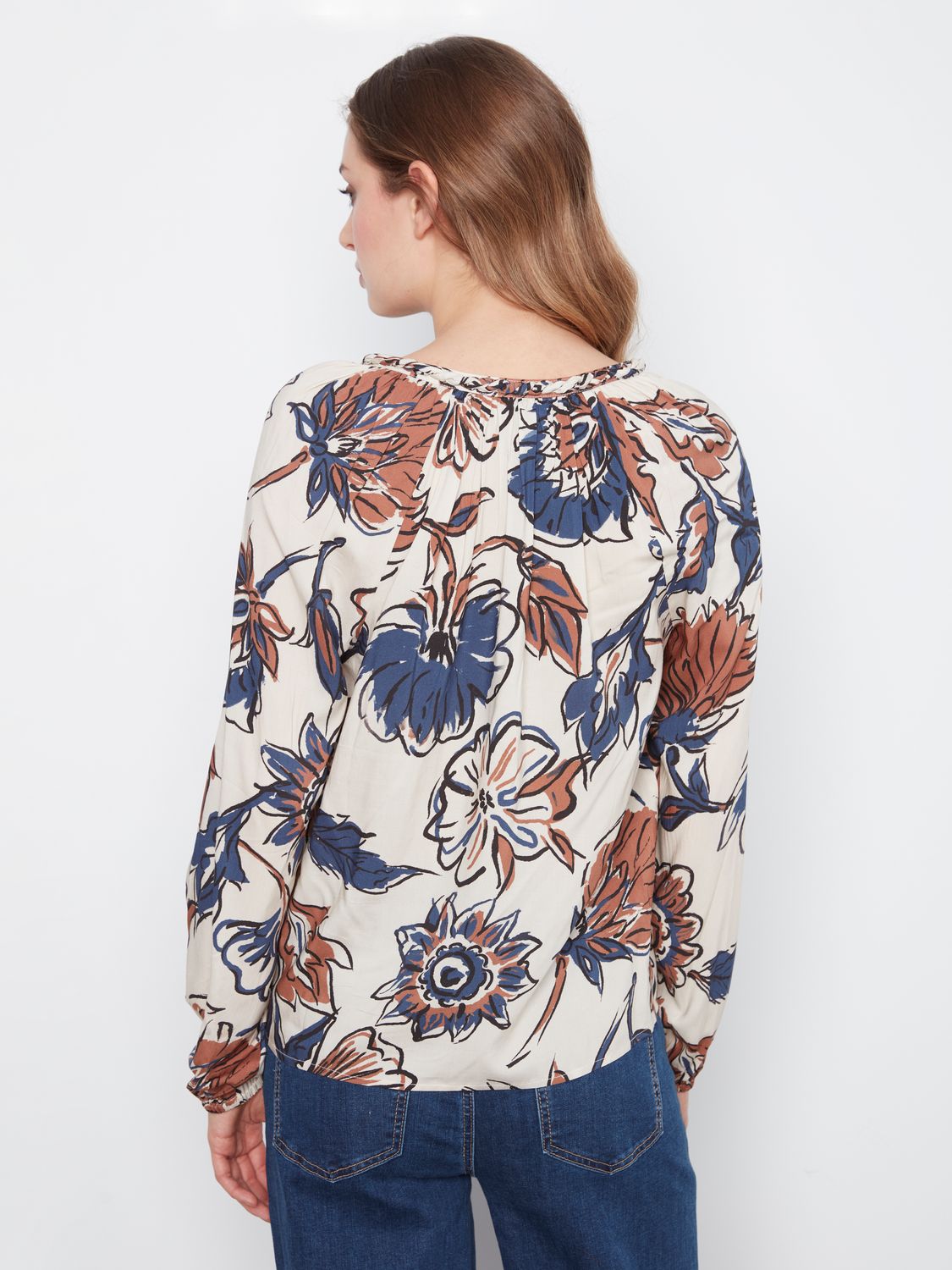 Blouse printed raglan sleeve