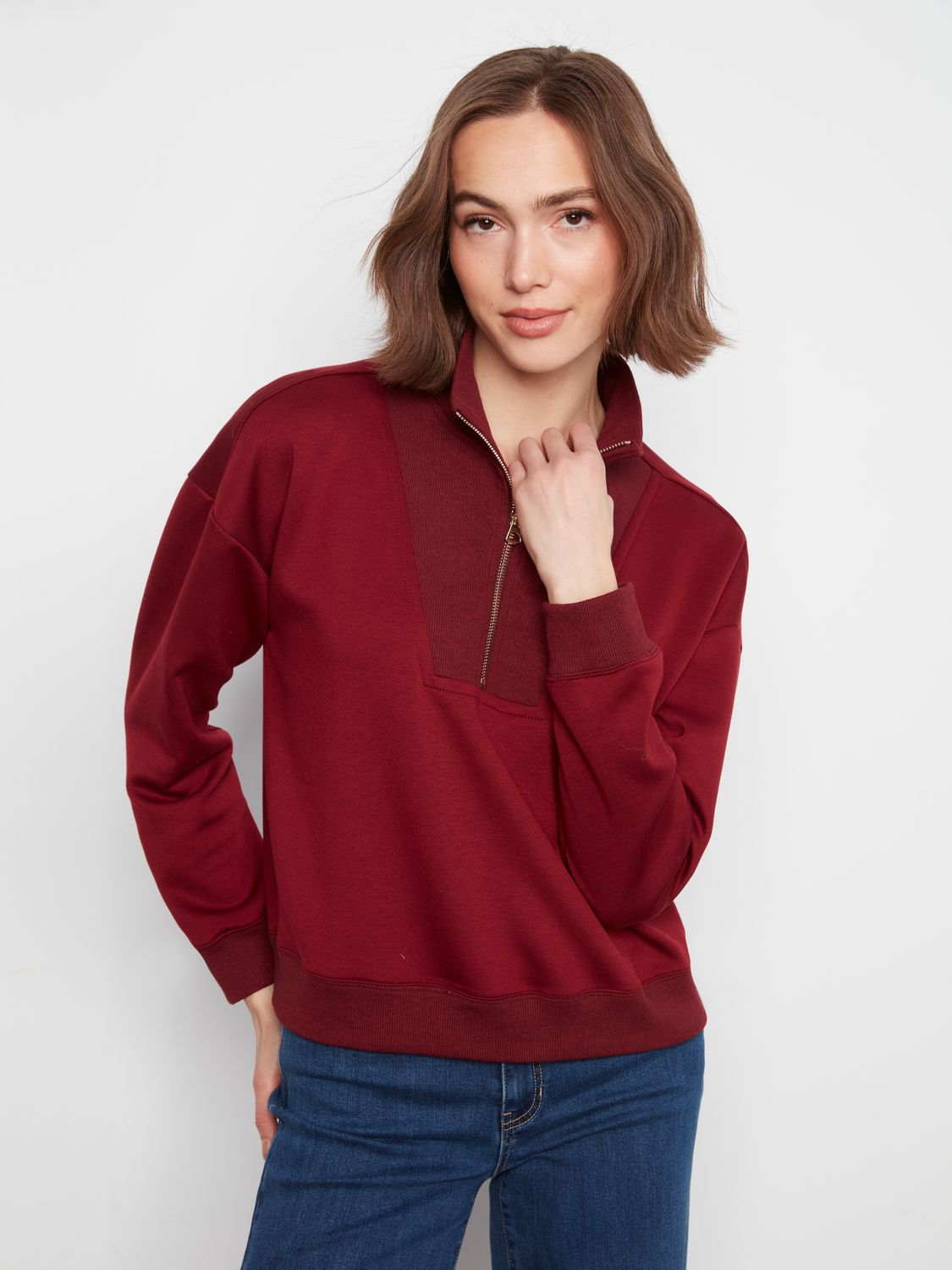 Sweatshirt L/S Half Zip collar