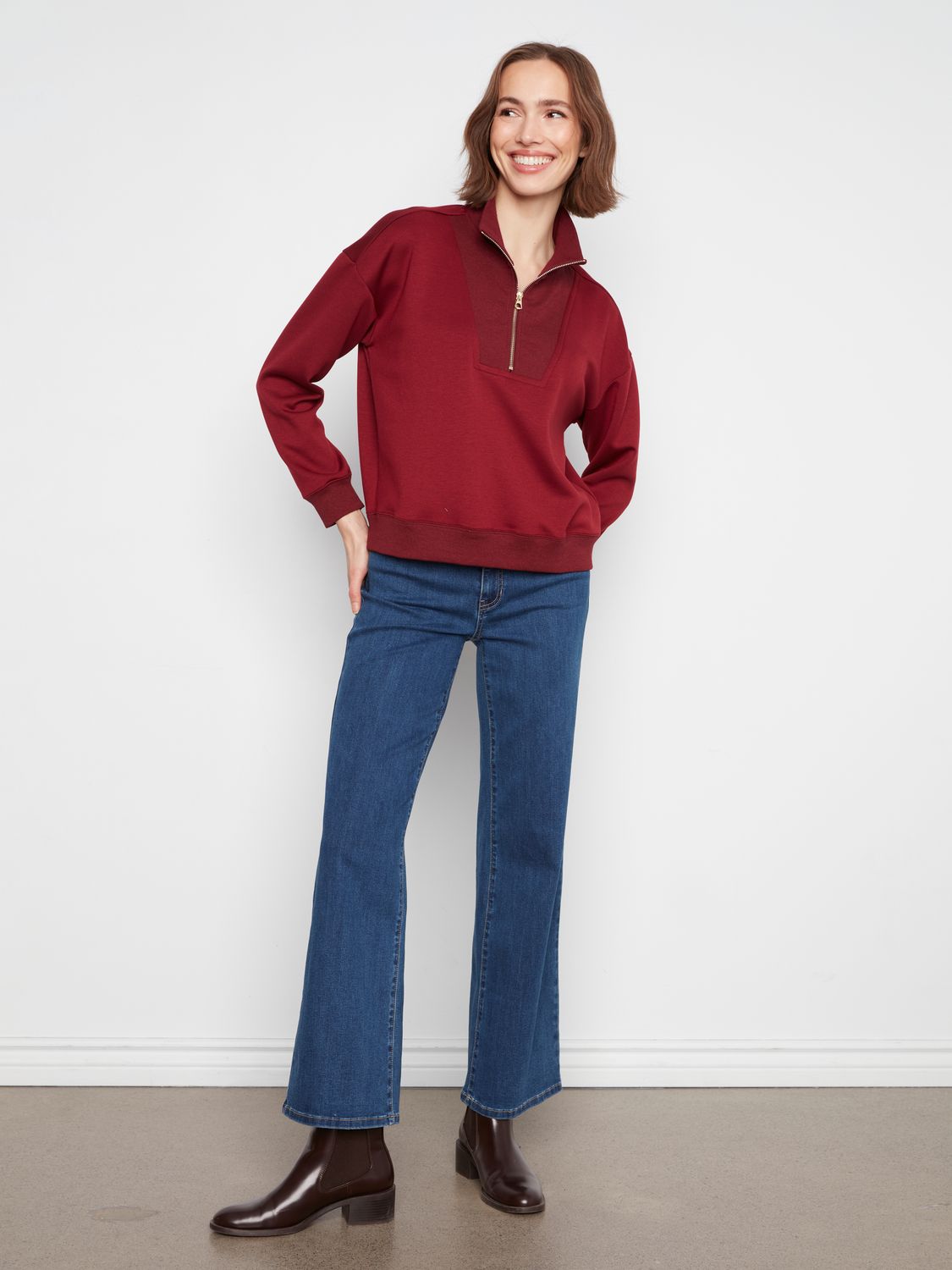 Sweatshirt L/S Half Zip collar