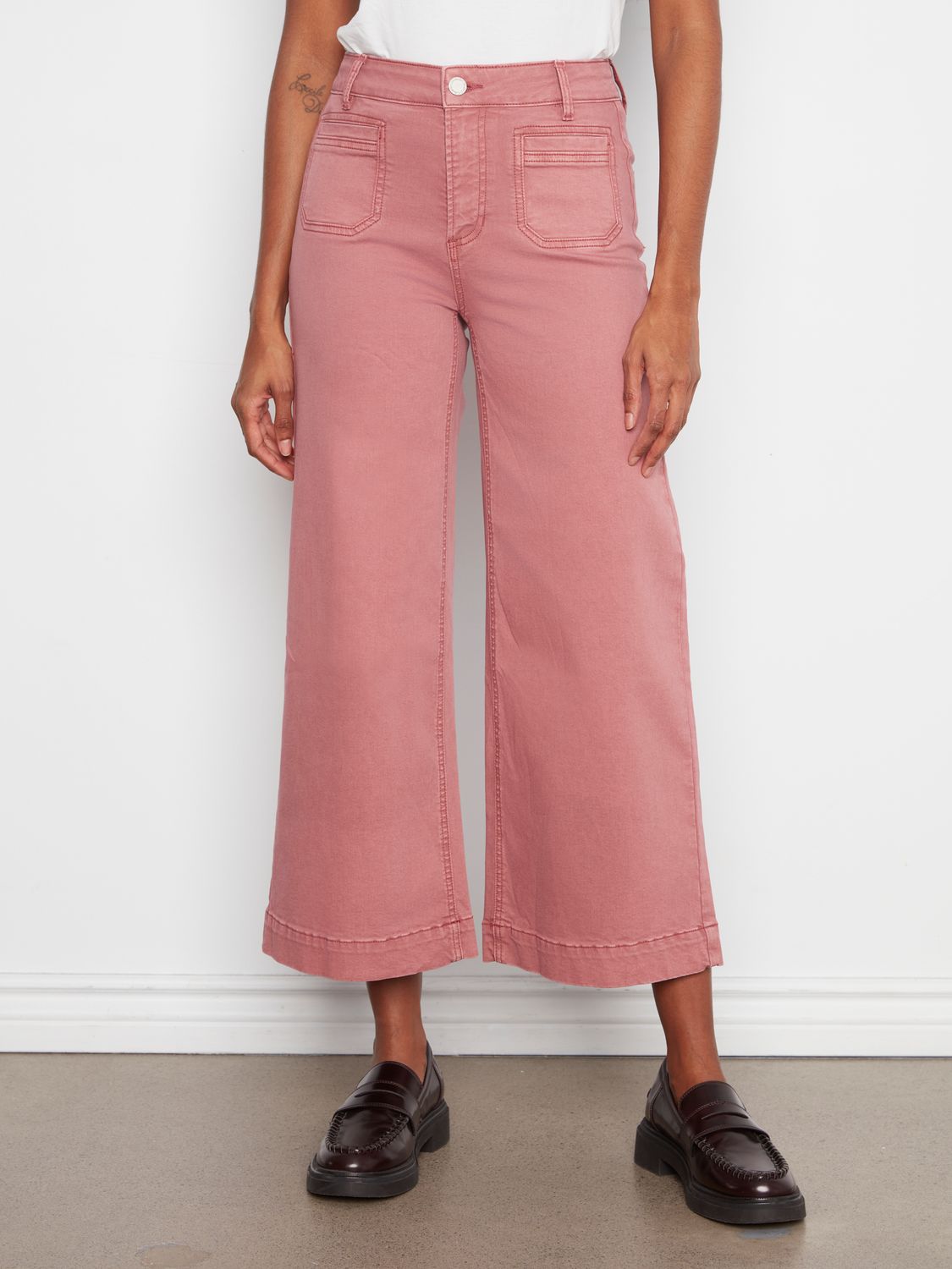 Pant Twill crop wide leg, Colour: Rosebud, Size: 4