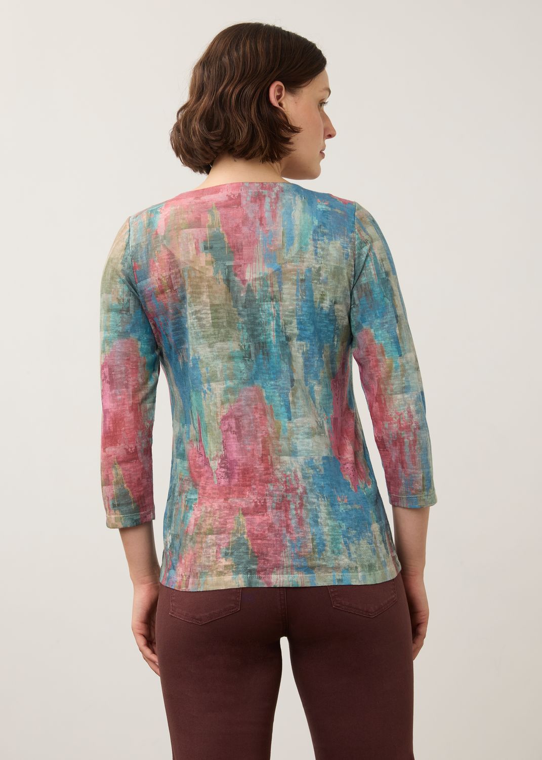 Top 3/4 Sleeve Notch neck Teal