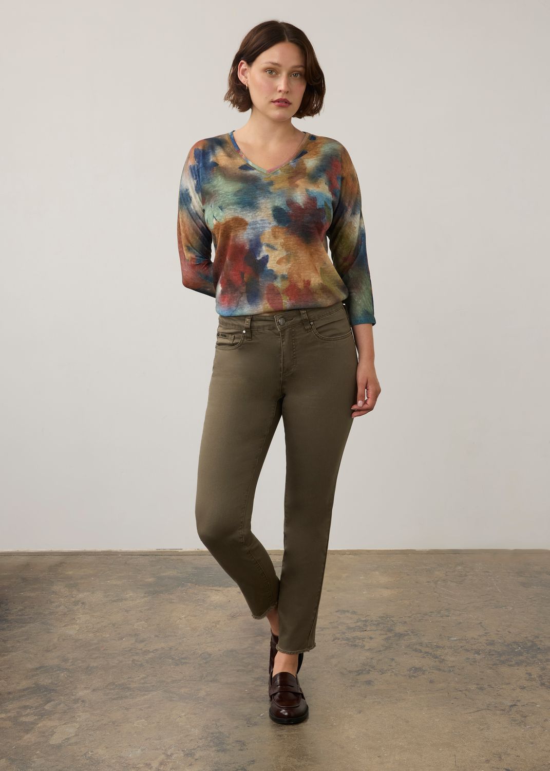 Top Drop Shoulder  V neck