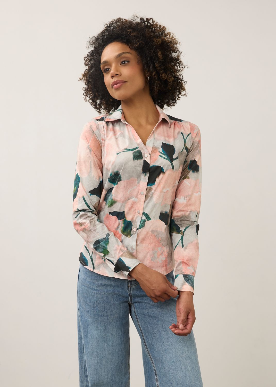 Shirt Long Sleeve Split Neck