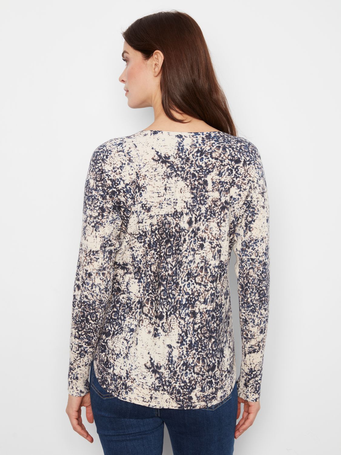 Sweater L/S Boat neck printed Sweater with Pockets