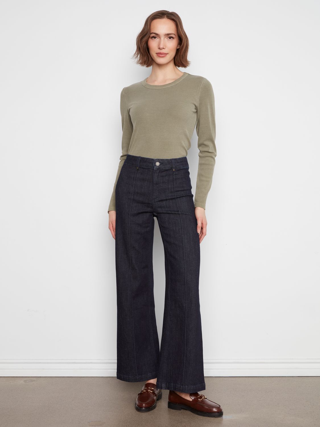 Jean Wide leg with Pin tucks