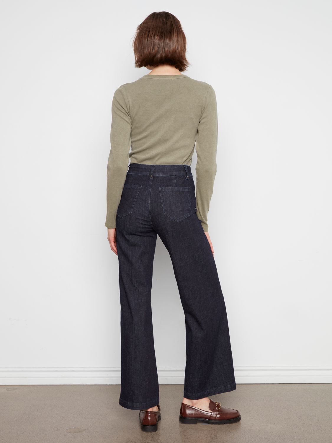 Jean Wide leg with Pin tucks