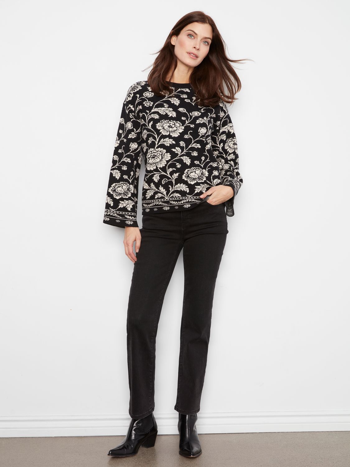 Sweater L/S Jacquard Crew Neck