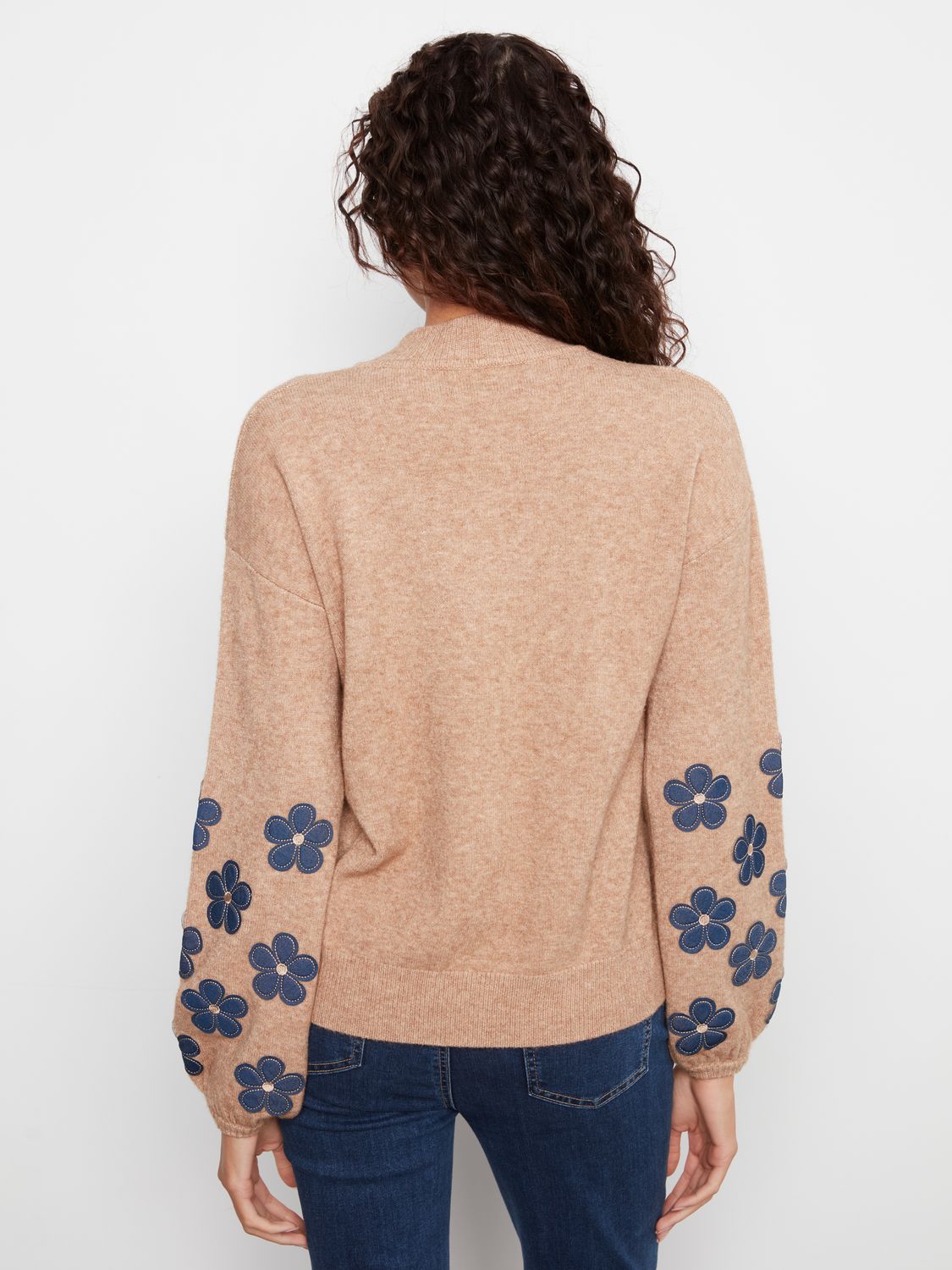 Sweater Mock Neck with Placed Print