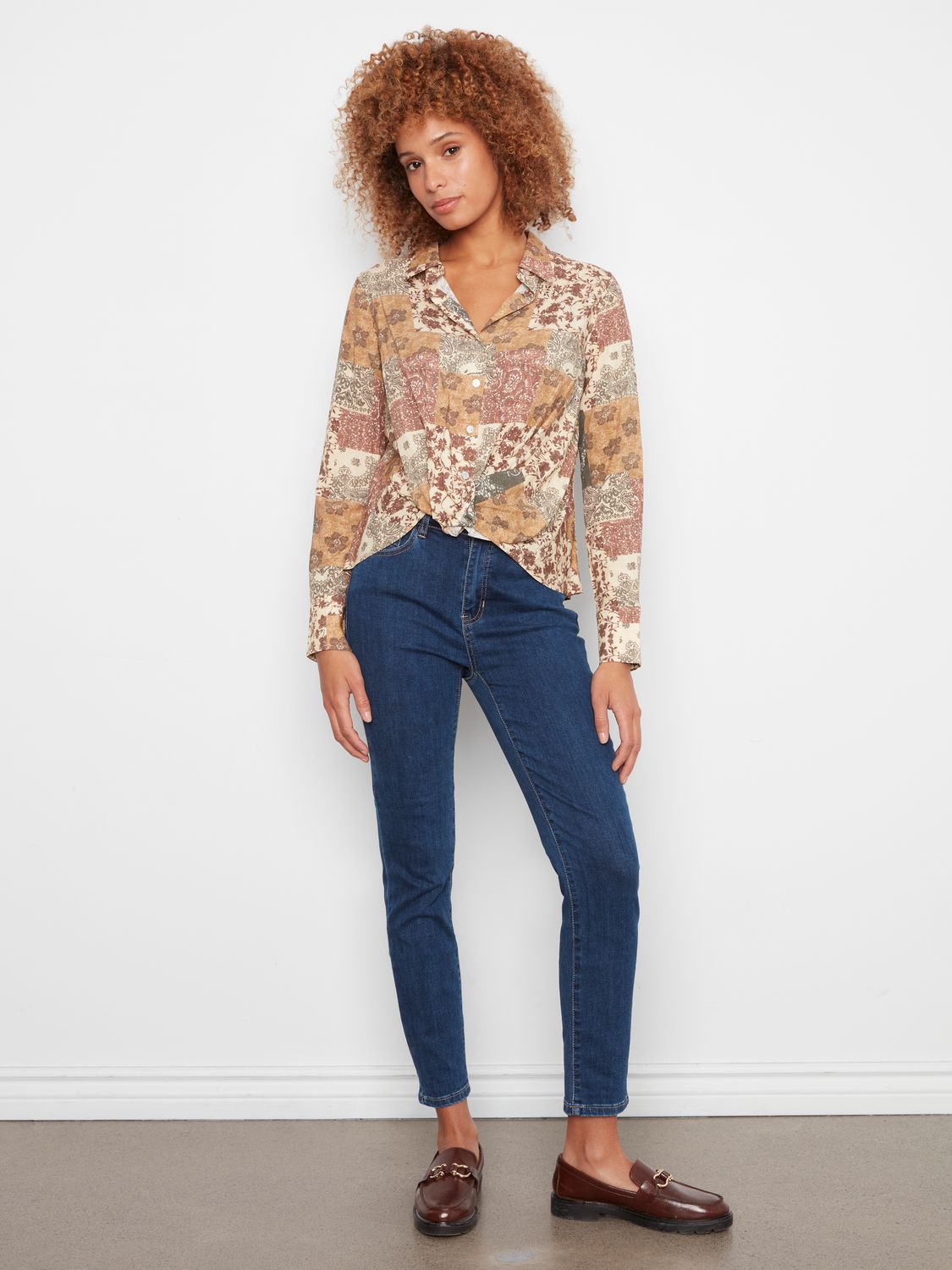 Shirt Long Sleeve with Twisted Front