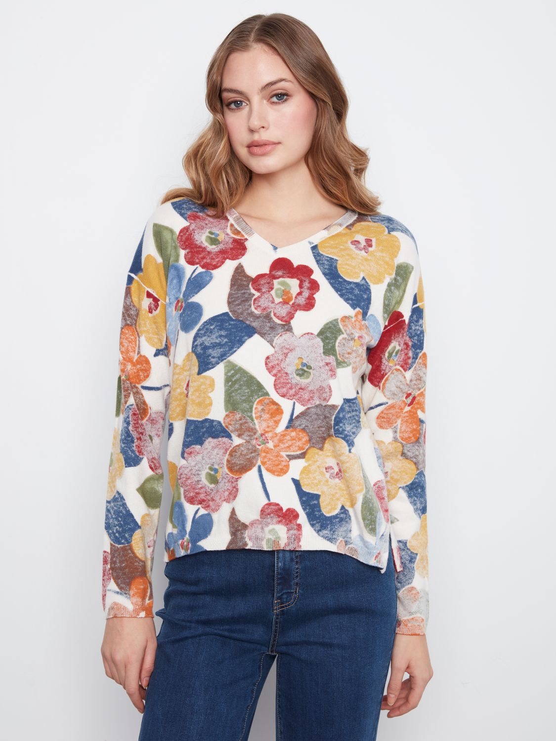 Sweater Printed  L/S Drop shoulder Reversible, Colour: Jazzy, Size: M