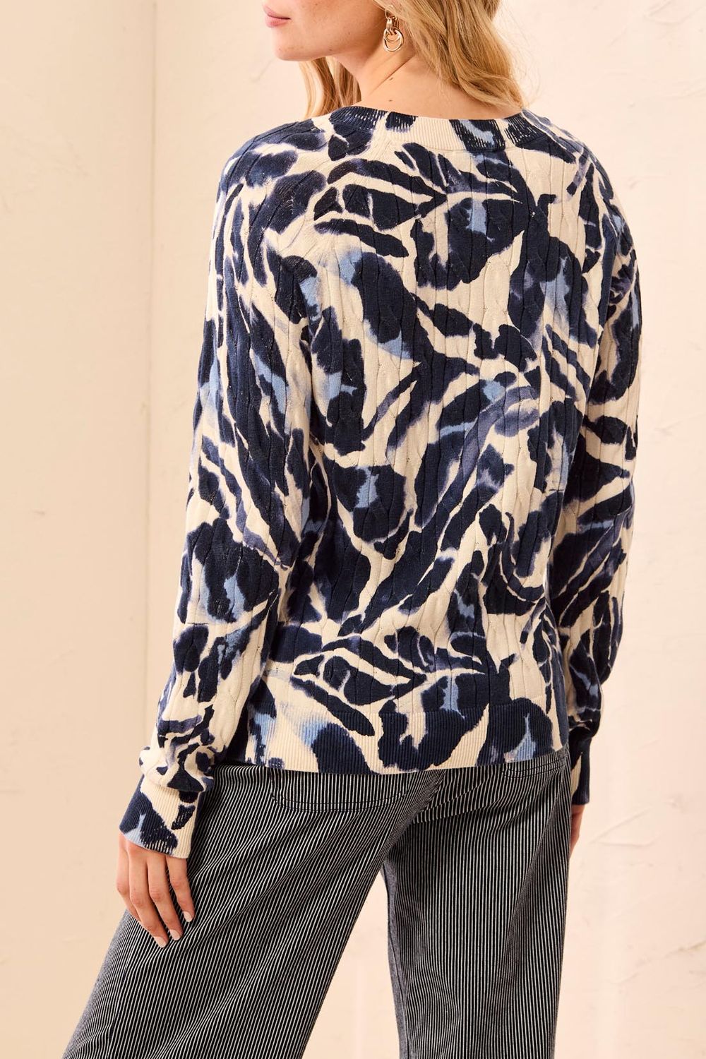 Sweater Printed Cable Cotton