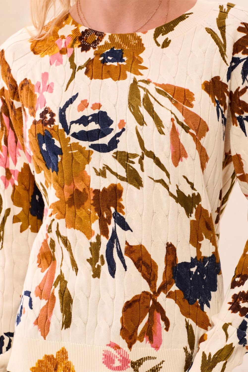 Sweater Printed Cable Cotton