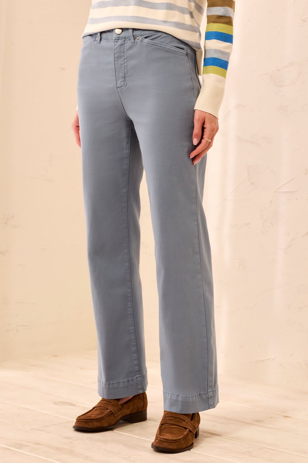 Pant Comfort Stretch Wide leg Pull On, Colour: BlueFog, Size: 6