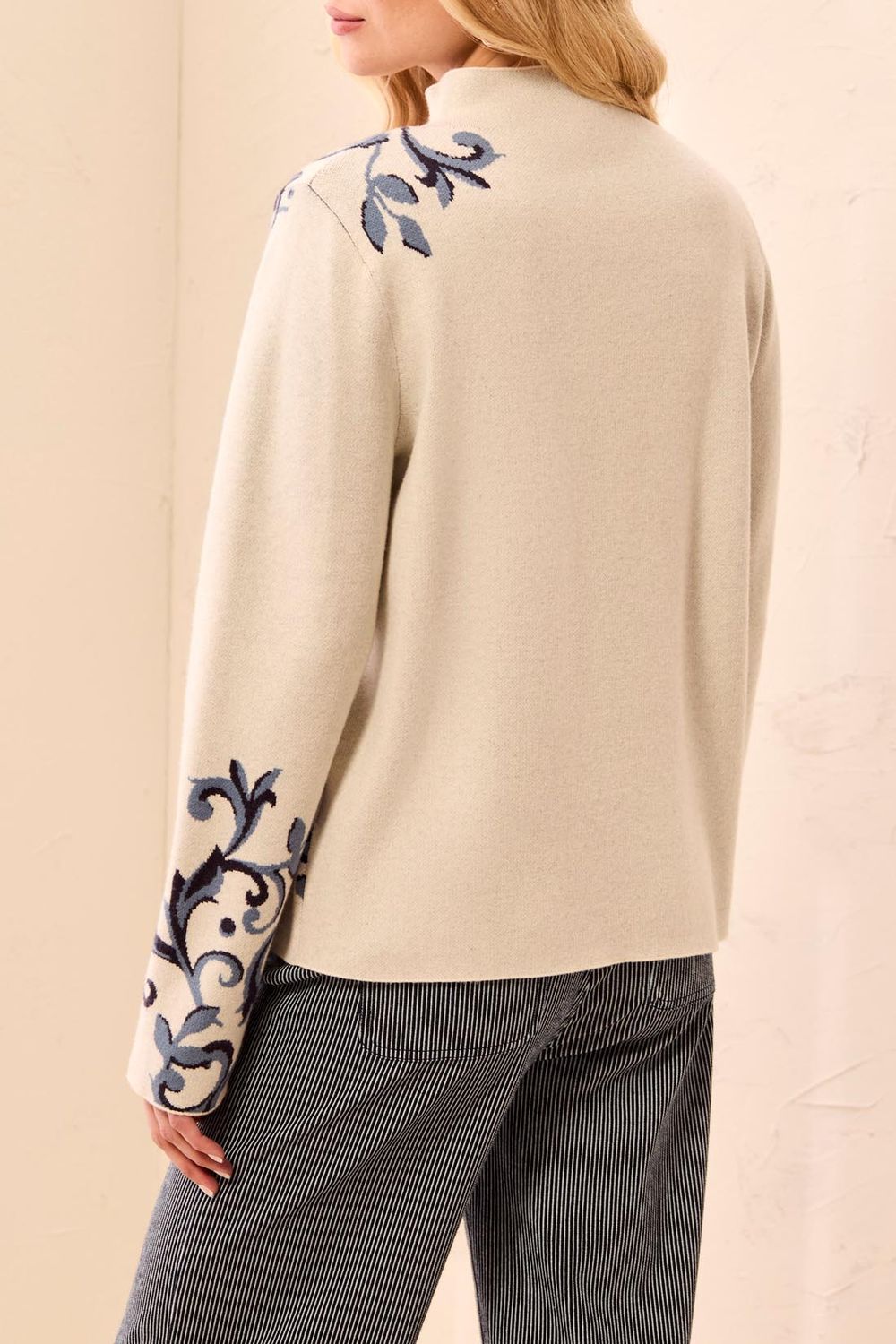 Sweater Funnel Neck Double Knit Long Sleeve