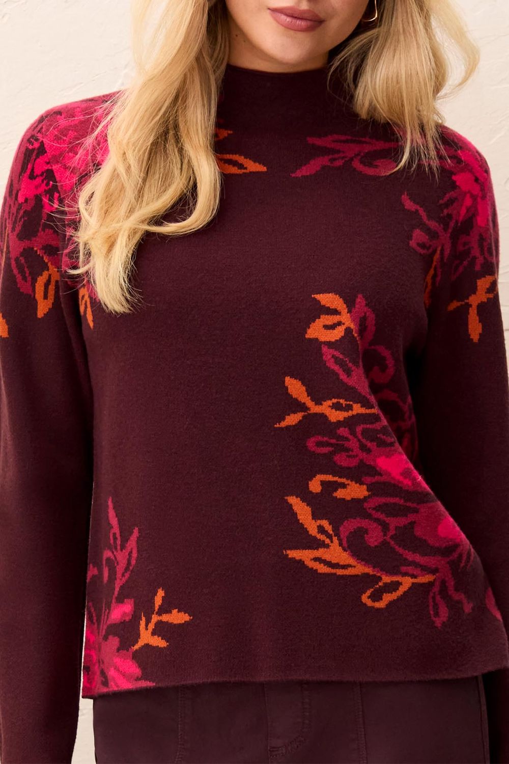 Sweater Funnel Neck Double Knit Long Sleeve
