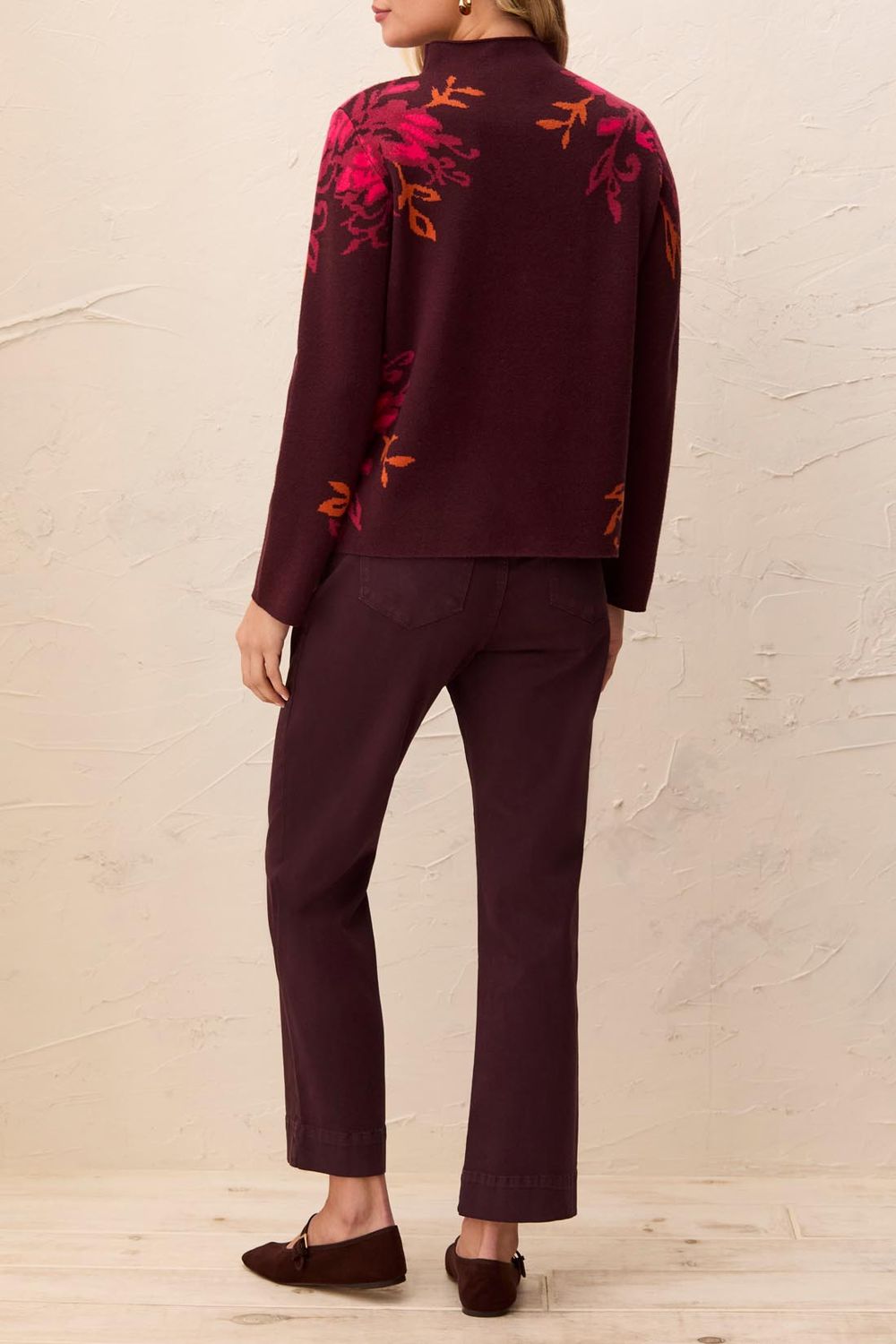 Sweater Funnel Neck Double Knit Long Sleeve