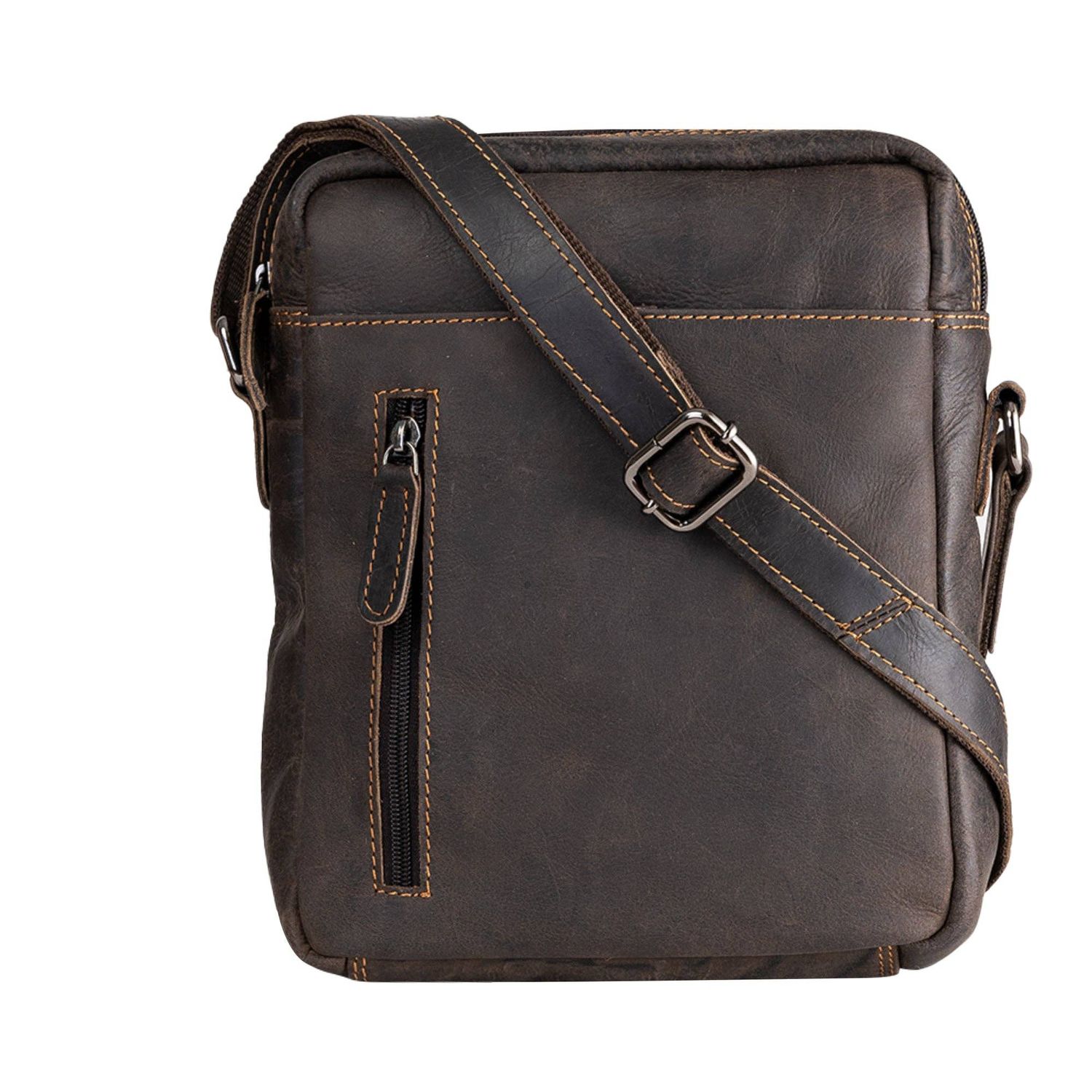 Purse Dallas Leather  - Unisex, Brown: Brown