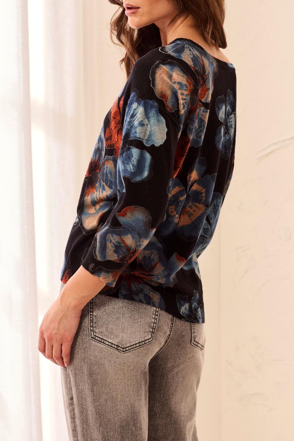 Sweater 3/4 Sleeve Soft Yarn