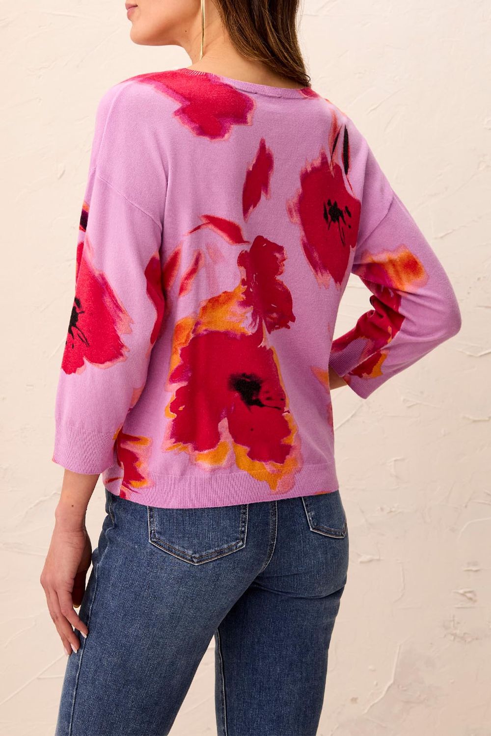 Sweater 3/4 Sleeve Soft Yarn