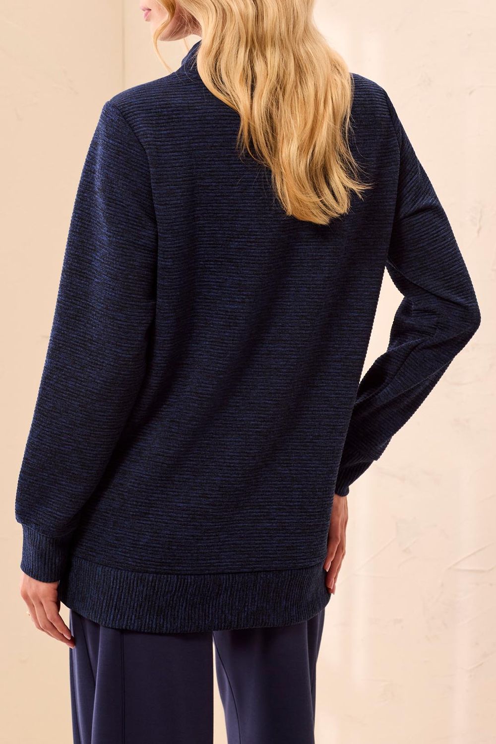 Tunic Ottoman Ribbed Mock Neck