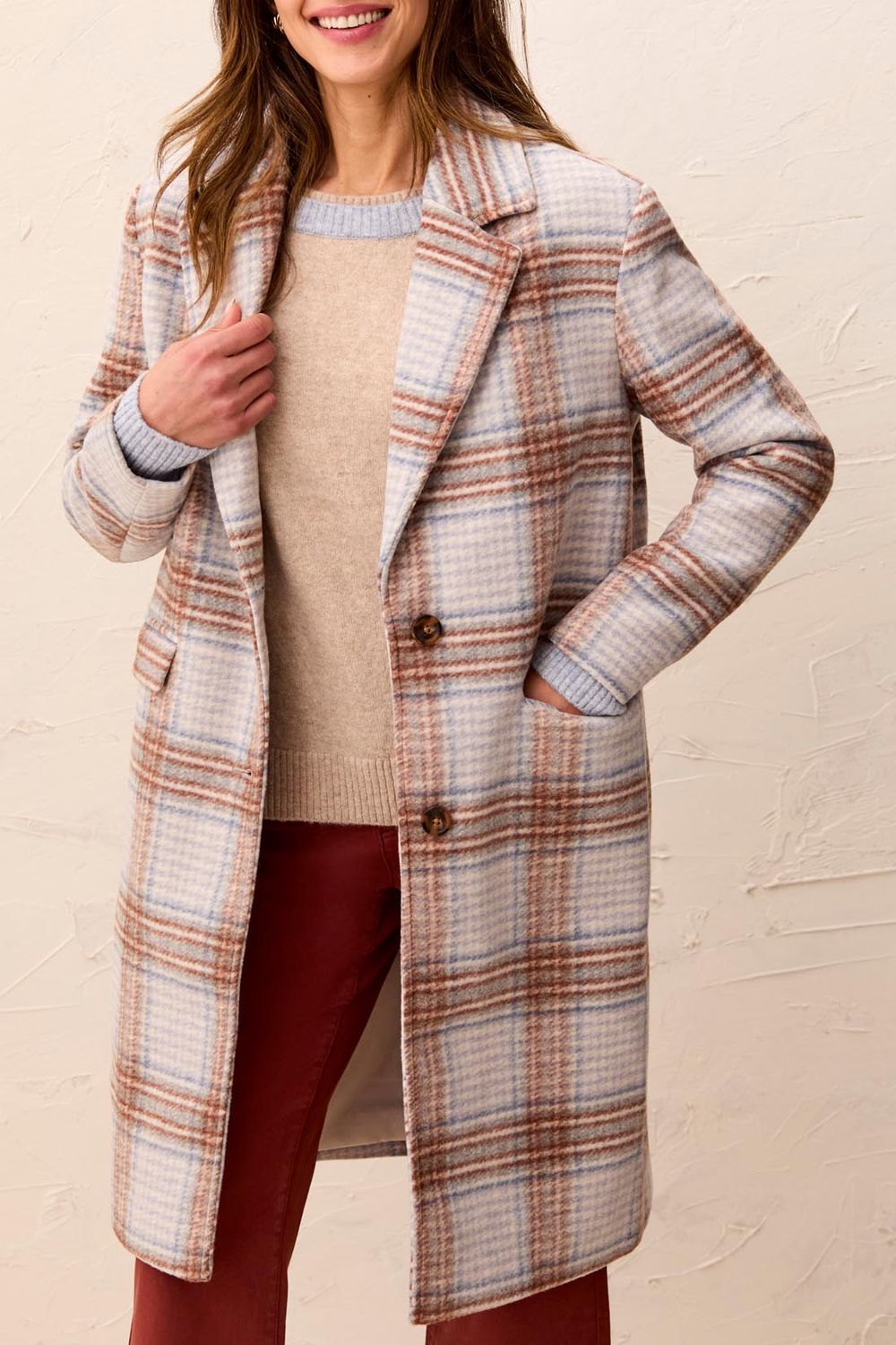 Coat Plaid with removable hoodie