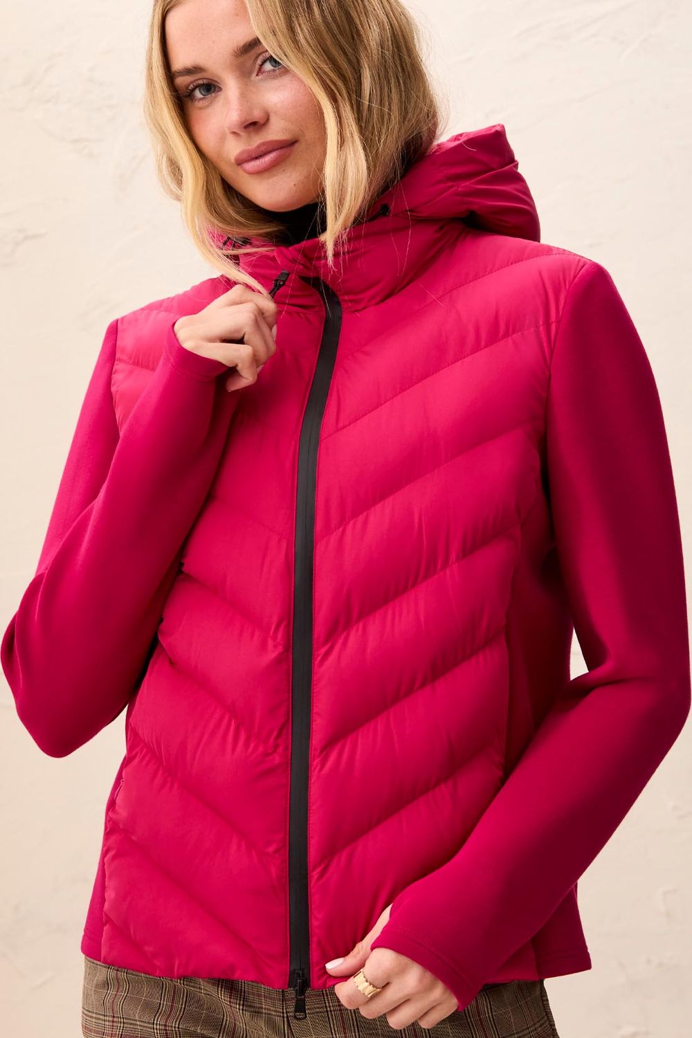 Jacket Puffer Zip Front with Removable Hood, Colour: Jazzy, Size: S